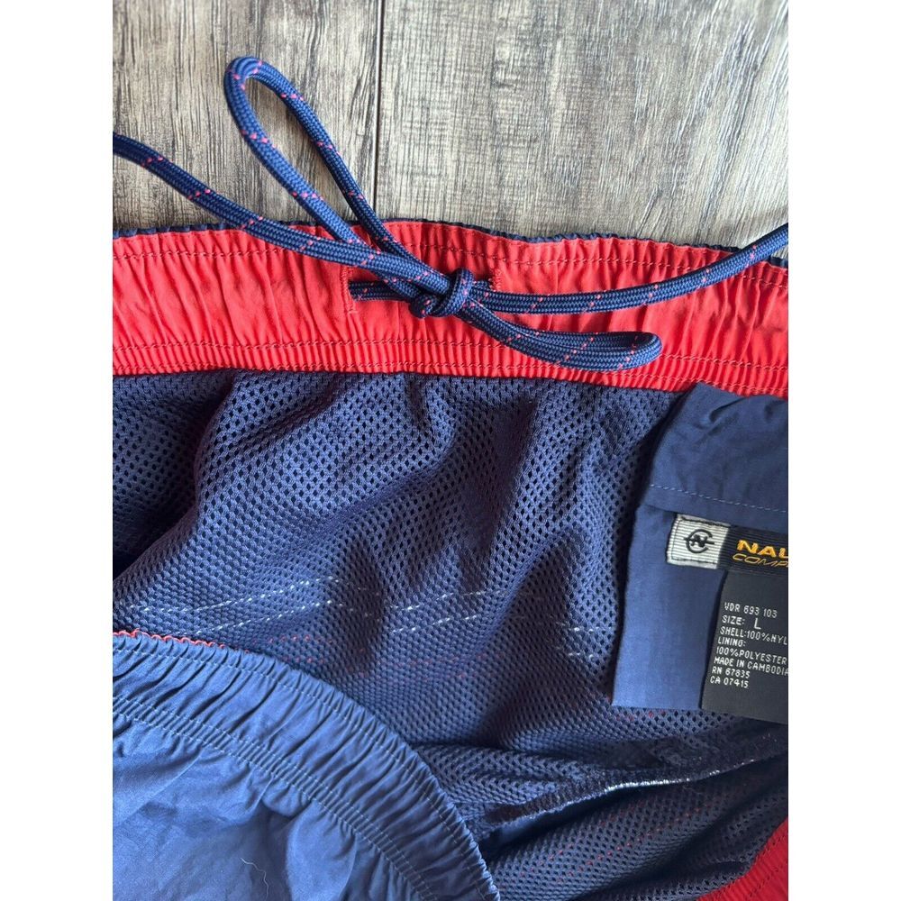 Men's L Large Nautica Competition Board Surf‎ Swim Shorts Blue / Orange Trunks - Picture 10 of 10